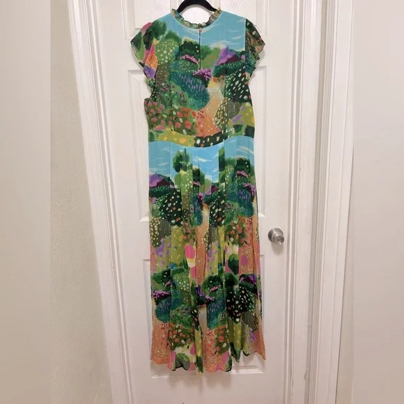 NWT BODEN Pleat Ruffle Maxi Dress in Multi Garden Path - Picture 11 of 13
